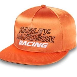 Harley Davidson Racing Orange Satin Screaming Eagle Snapback Hat